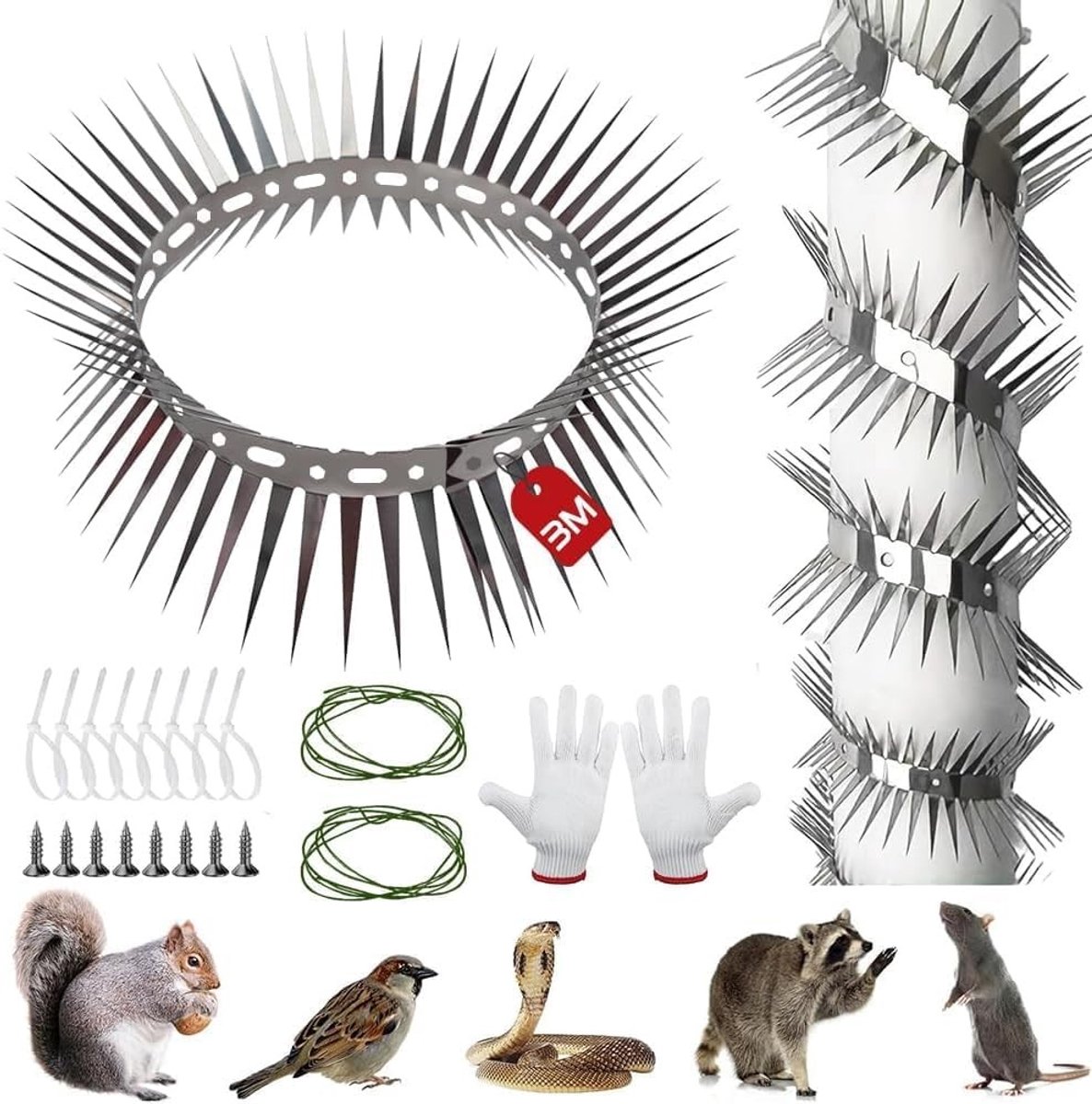 RVS Bescherming voor Afvoerpijp, Versterking voor Dakgoten, Verstelbare Cat Belt met Accessoires voor Thuisgebruik en Tuinonderhoud