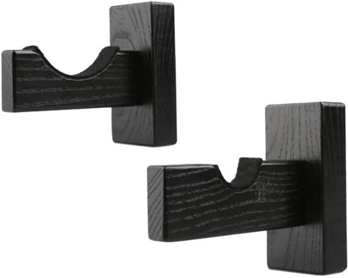 Houten Knuppel Display - Knuppelhouder Muur - Sportartikelen Tonen - Klassieke Knuppelvorm - 11x9x4.5 cm - Zwart
