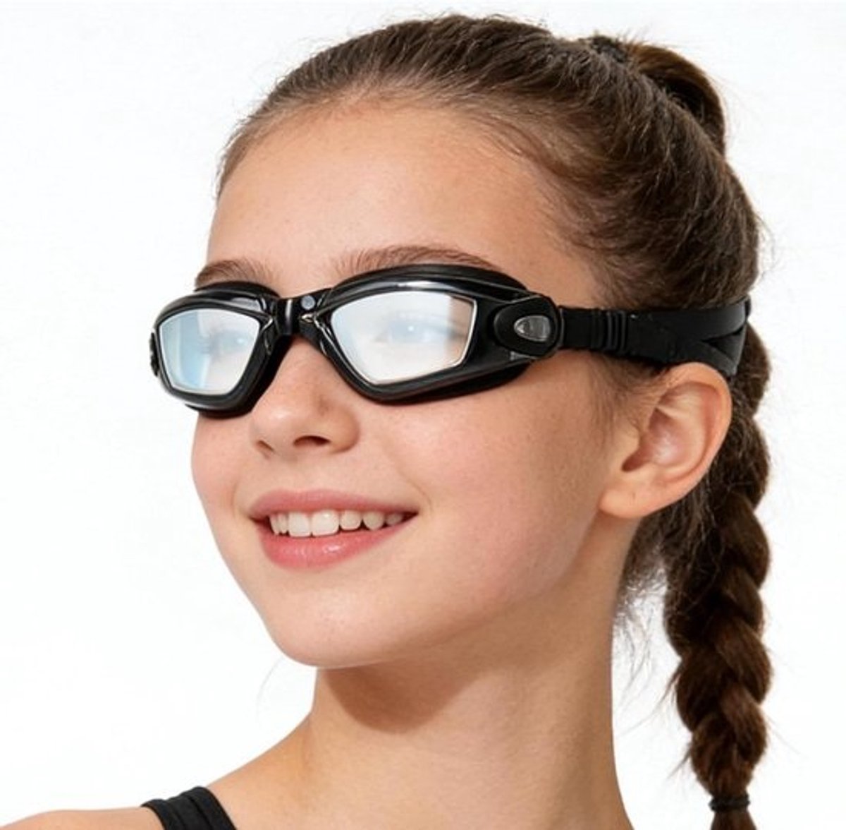 Zwembril Volwassenen - Waterbril Snorkelen - Heldere Zicht - UV Bescherming - 20 cm - Zwart
