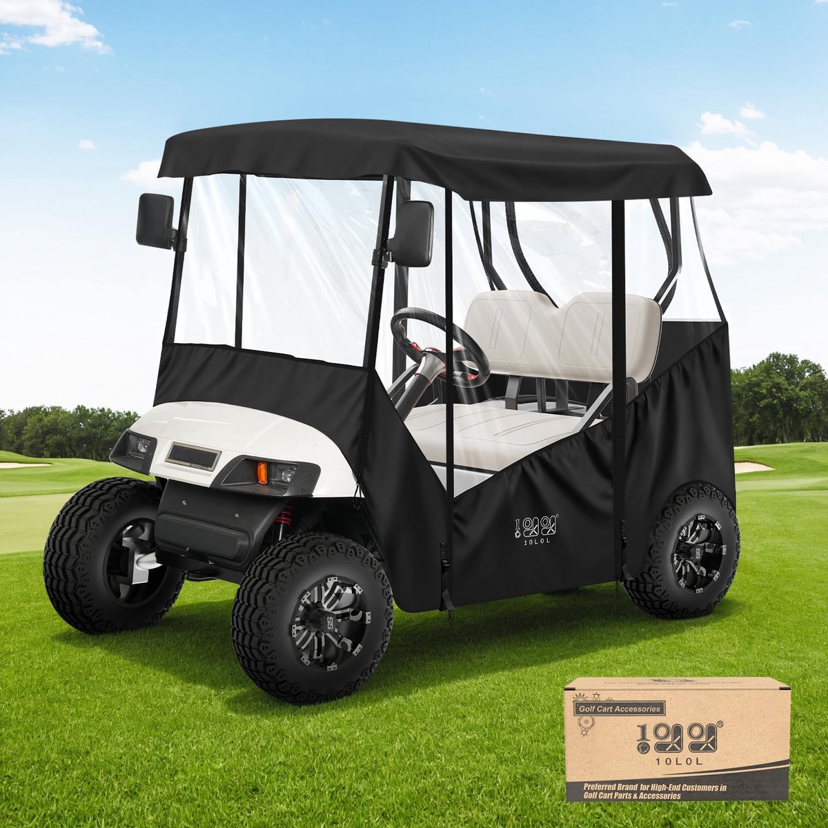 Universele Golf Cart Bescherming - Waterdicht en Winddicht - Zwart