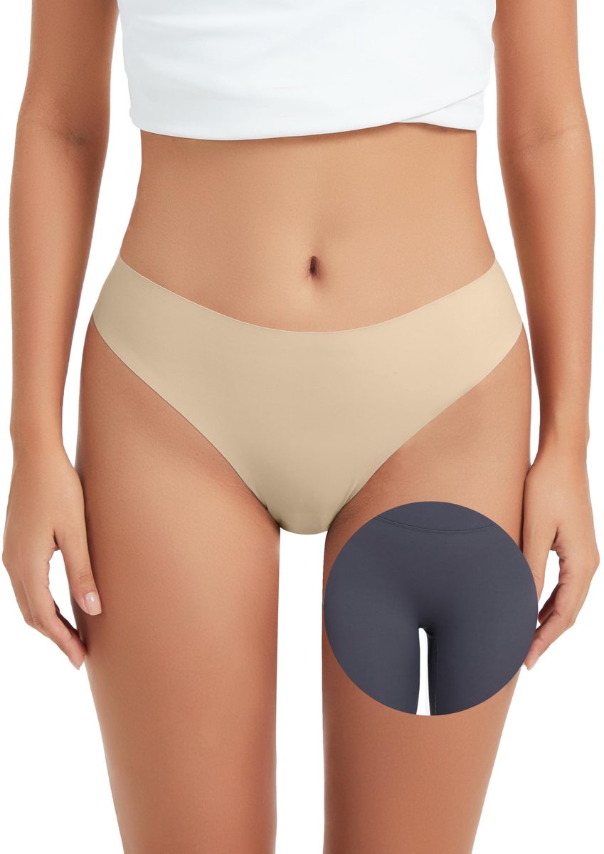 Seamless Thong Ondergoed - Hoge Taille - Licht Huidkleur