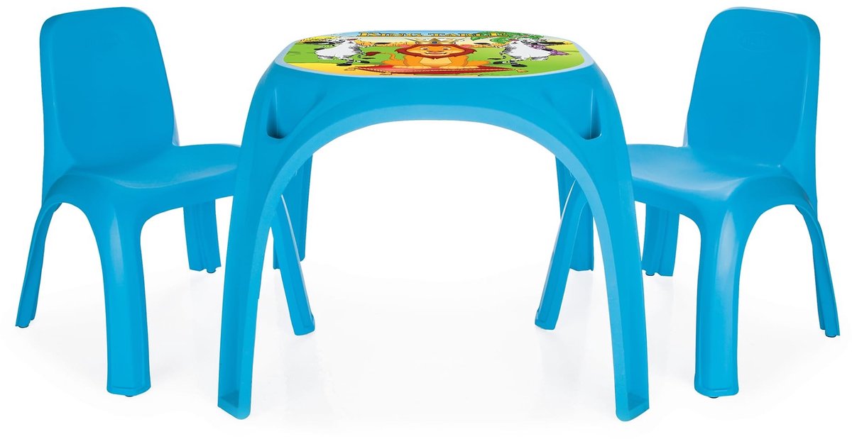Kinderstoelen Set - Moderne Tafel met 2 Stoelen - Blauw