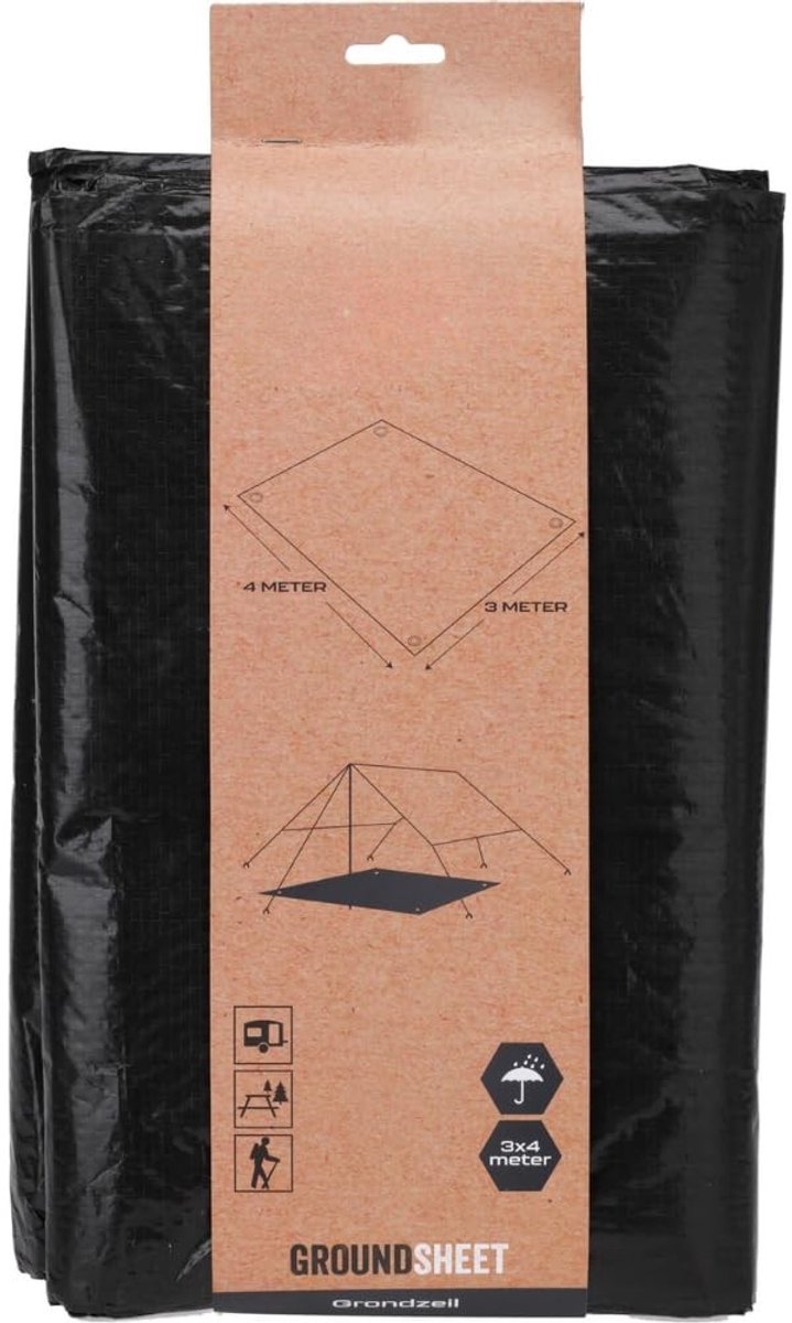 Grondzeil - 3x4M - Waterafstotend - Zwart