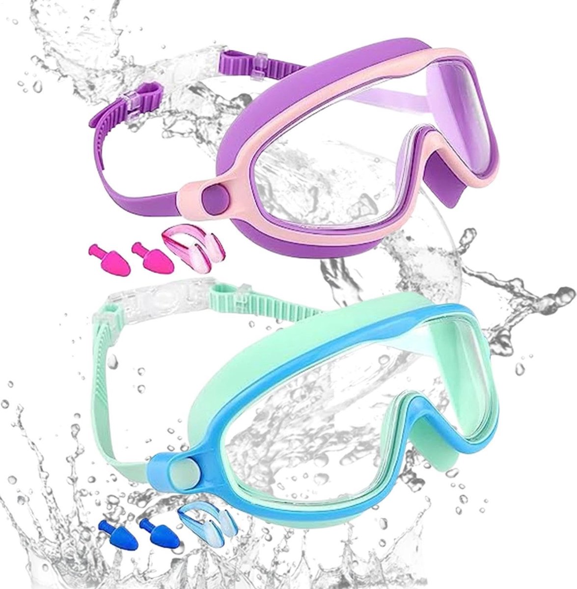 Zwembril met anti-condens en UV-bescherming - Roze paars