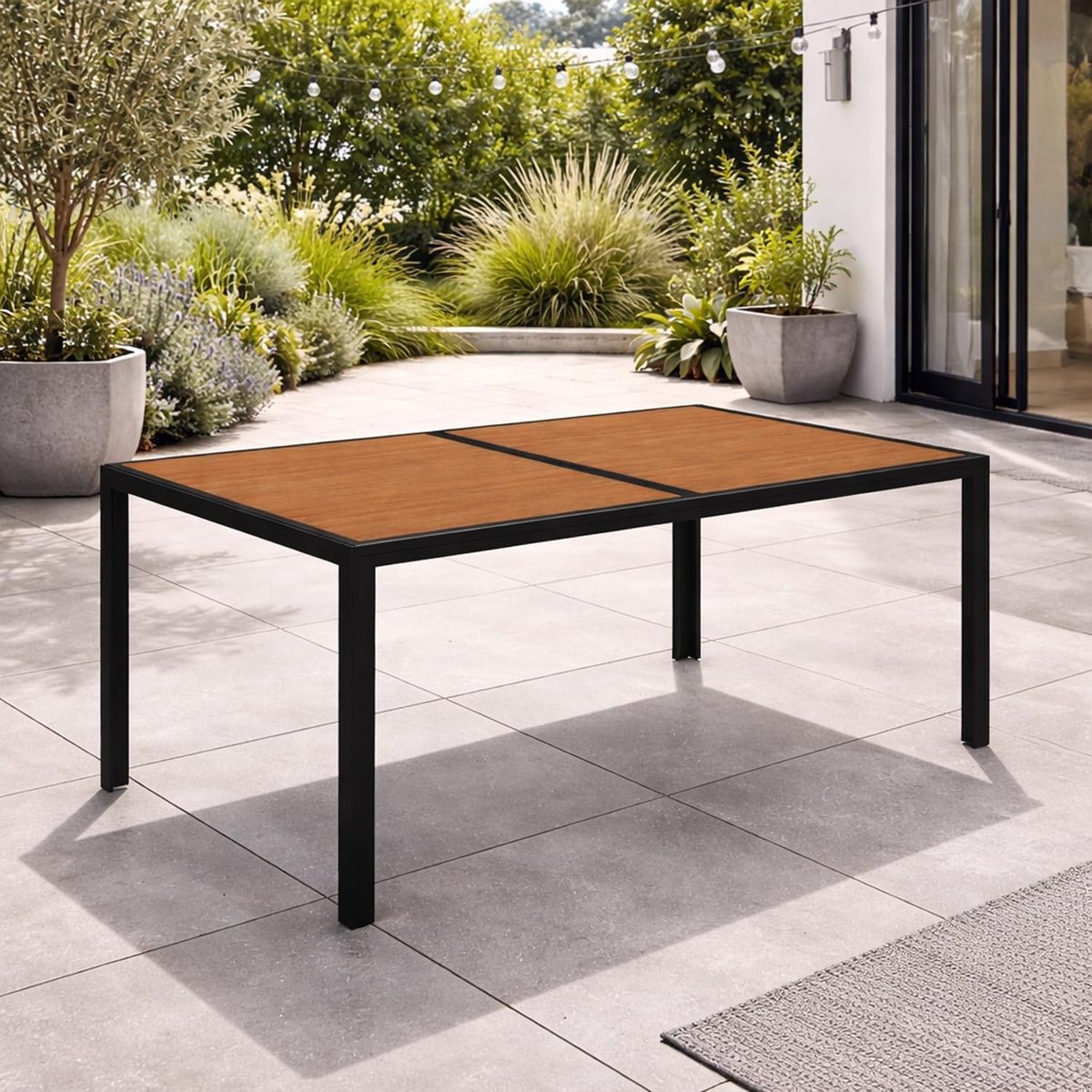 Tuin Eettafel - Houtlook - 150 x 80 cm - 2-Piece