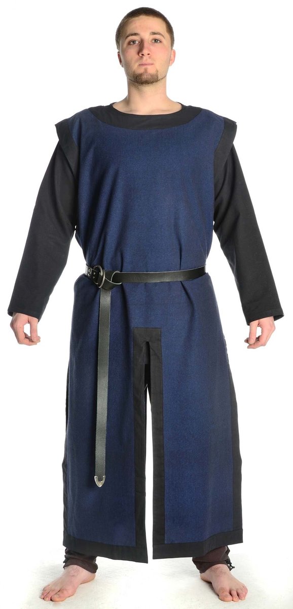 Middeleeuwse Tabard voor Mannen - Katoen - Blauw