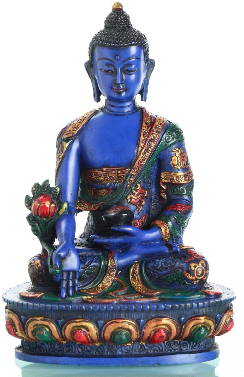 Boeddha Beeld - Geneeskunde - Blauw 20 cm