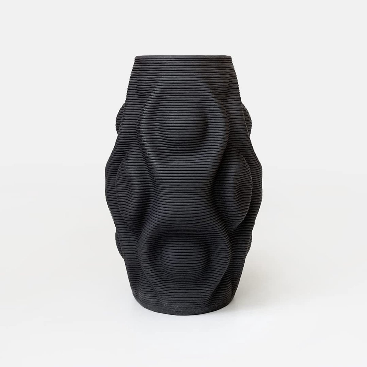 Vaas - 3D Geprinte Keramische Vaas - Mat Zwart