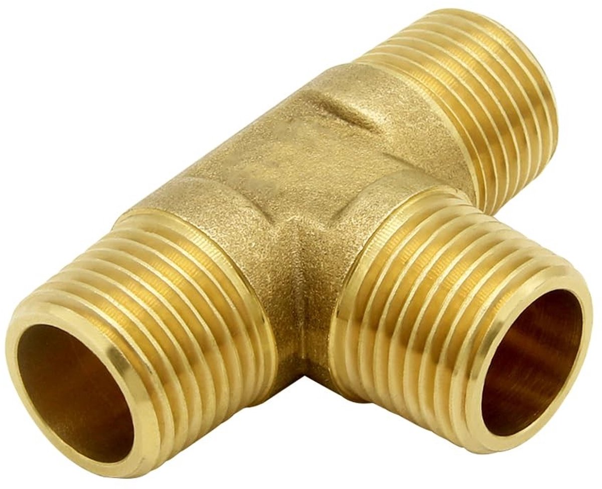Messing T-Stuk Fitting - 1/2" voor Gas en Water