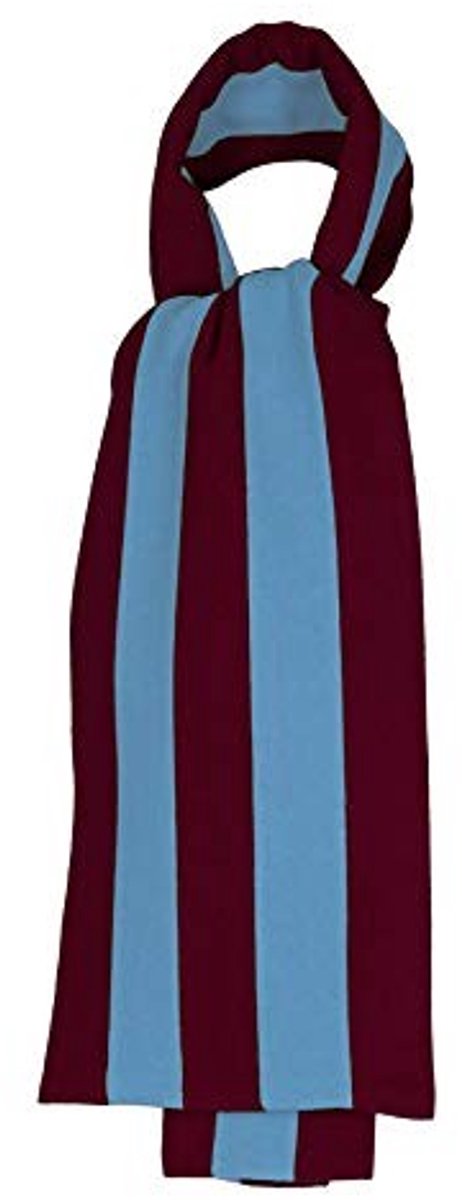 Unisex Sjaal - Maroon en Lichtblauw - Saxony Wol