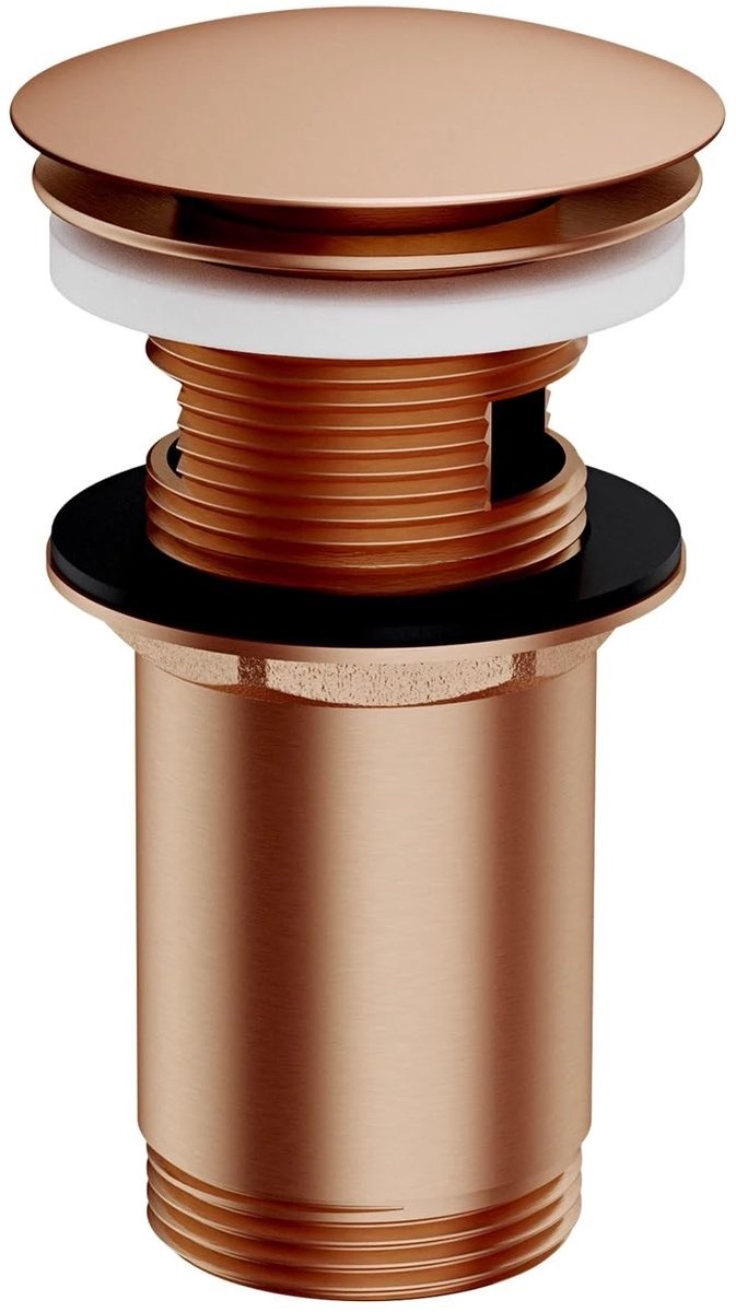 Click-plug voor Wasbak met Overloop - Brushed Copper
