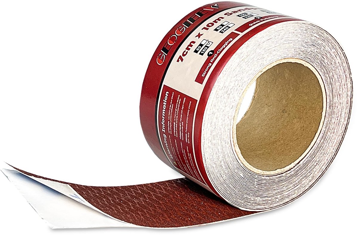 Zelfklevende Schuurpapier Rol - Diamantvorm 70mm x 10m Korreluitslag 60