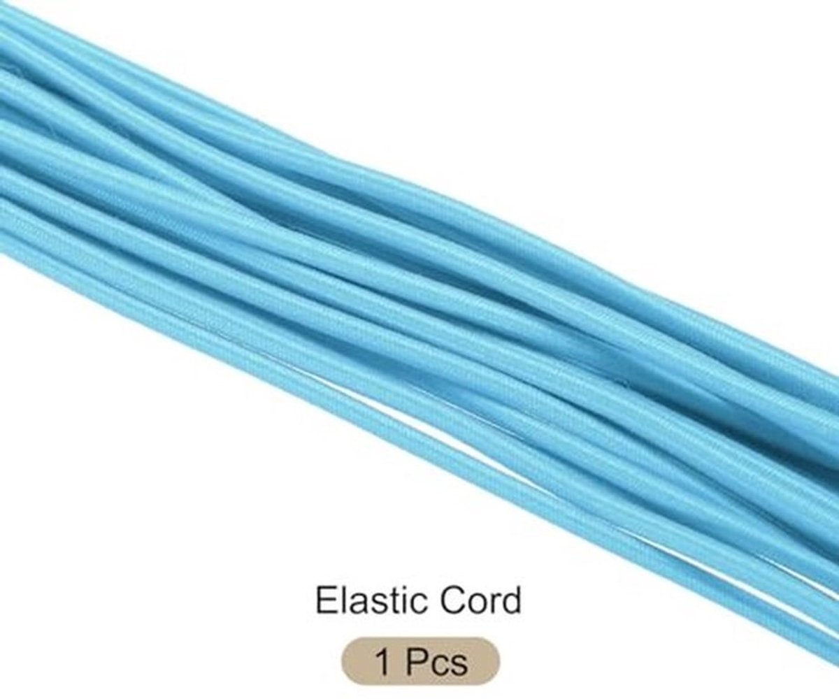 Elastisch koord, rekbaar touw, zwaar touw, 2,8 mm, 11 m lang, rubberen touw [voor naaien, kamperen, doe-het-zelf-knutselen, kralenkettingen, buiten] - lichtblauw