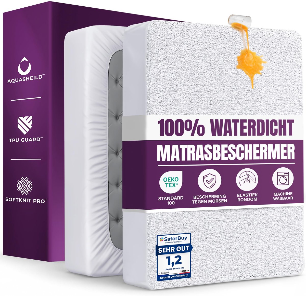 Matrassenbeschermer Waterdicht - 140 x 190 x 30 cm - Ademend