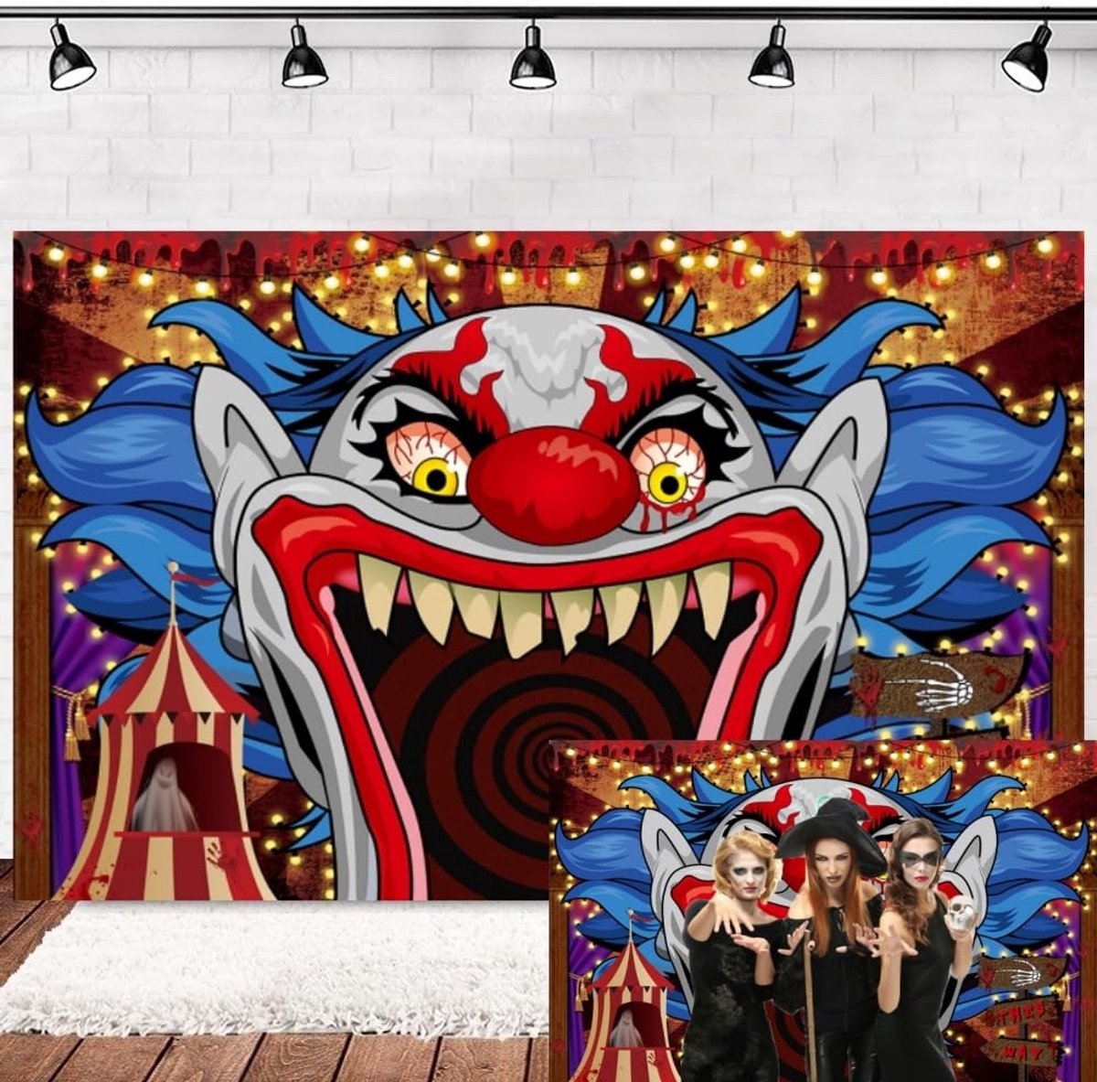 Halloween Fotobehang - Scary Carnival Thema - 1.8x1.2m