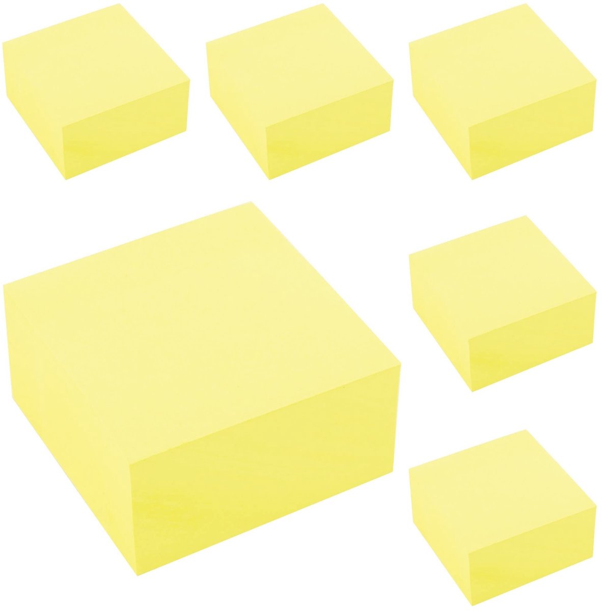 Zelfklevende Notities - Geel - 76x76mm - 400 Vel - 6 Stuks
