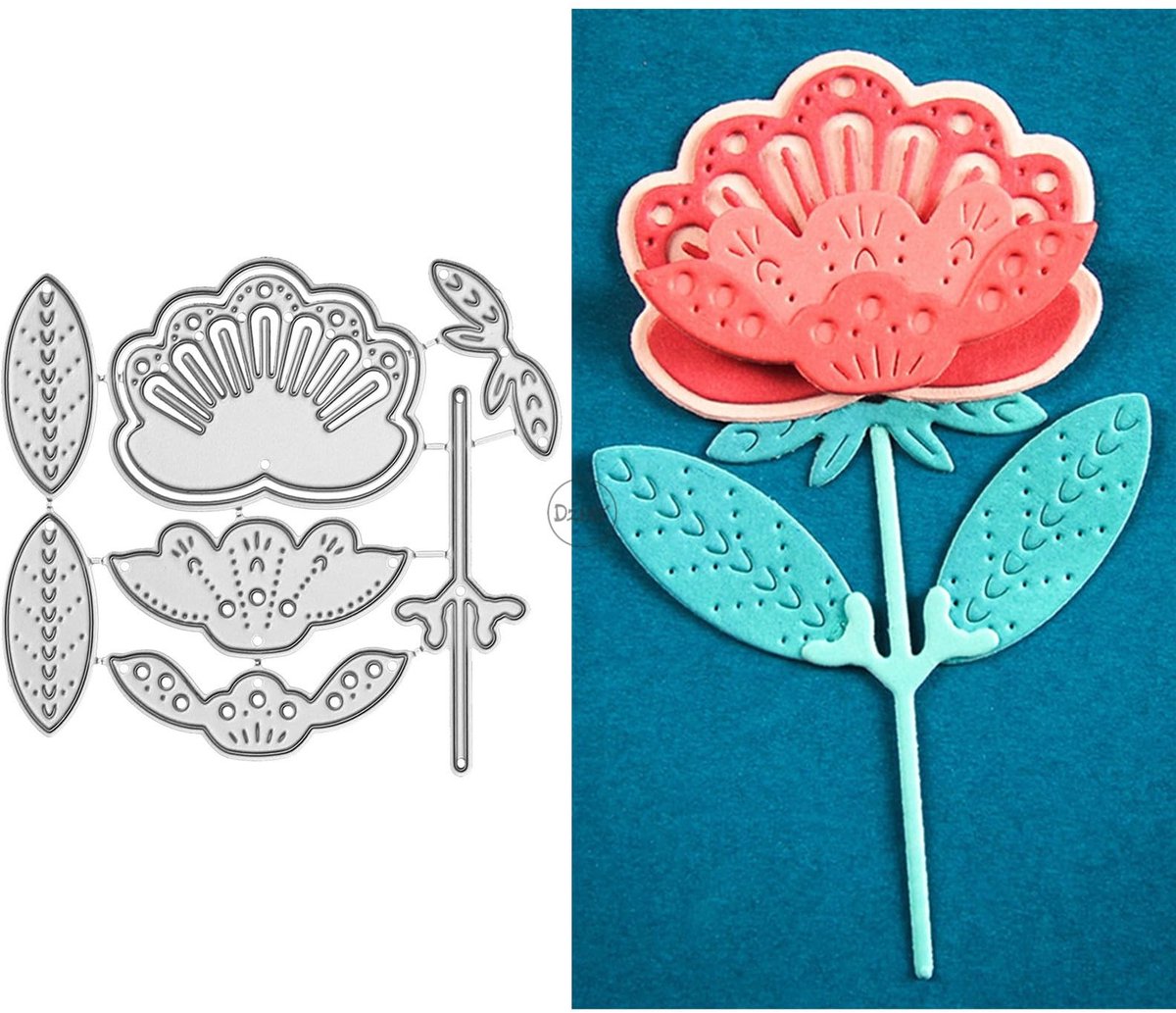 Metaal Snijden Matrijzen voor Kaarten Maken - Pioen Bloemen