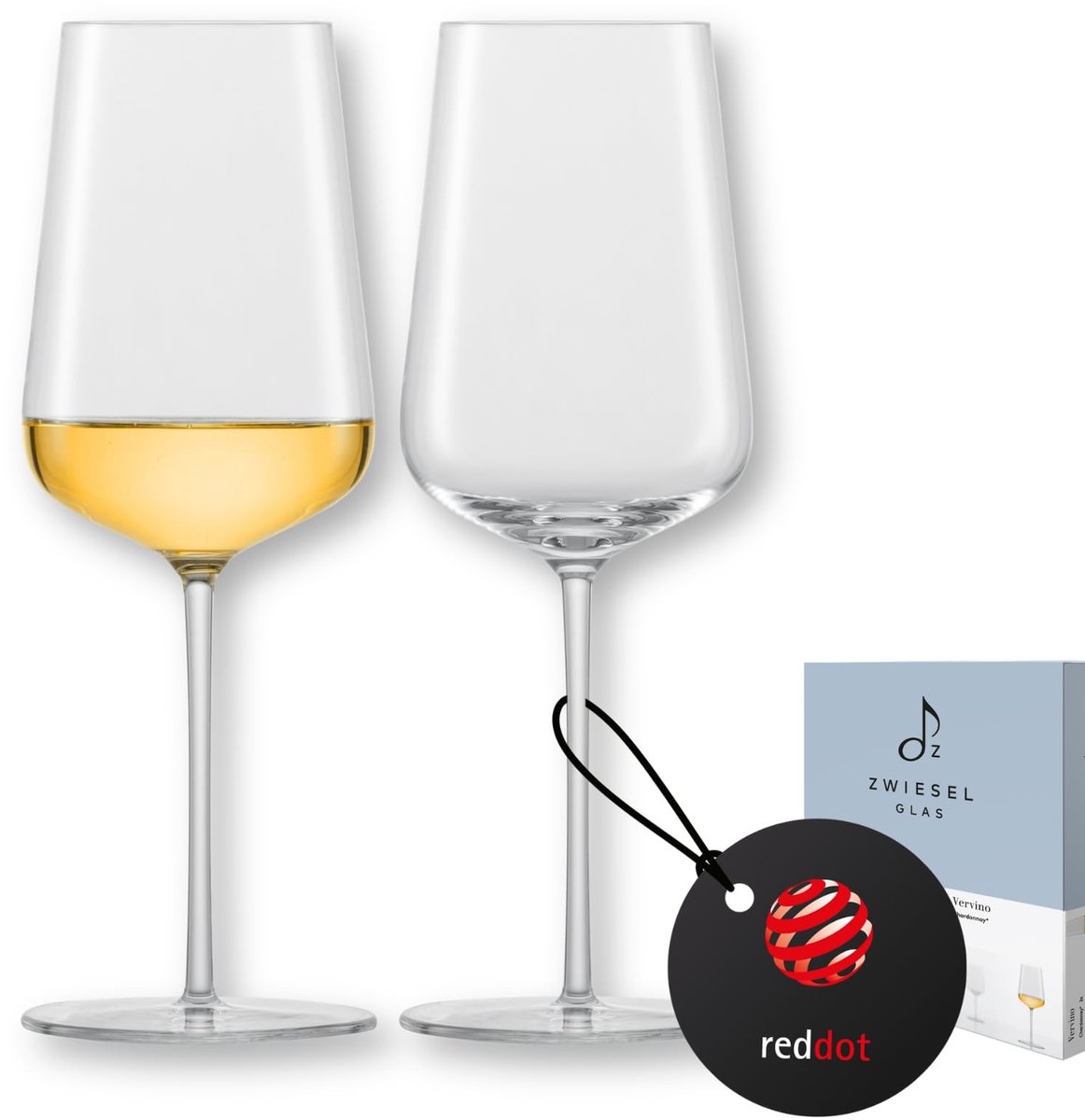 Chardonnay Witte Wijnglazen - Set van 2 met Sprankelende Tip