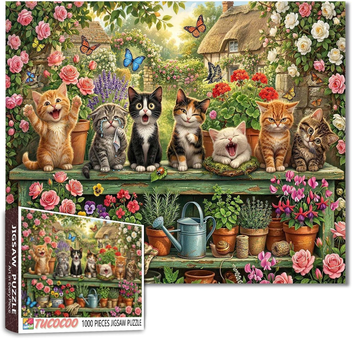 Puzzel 1000 stukjes - Kawaii katten