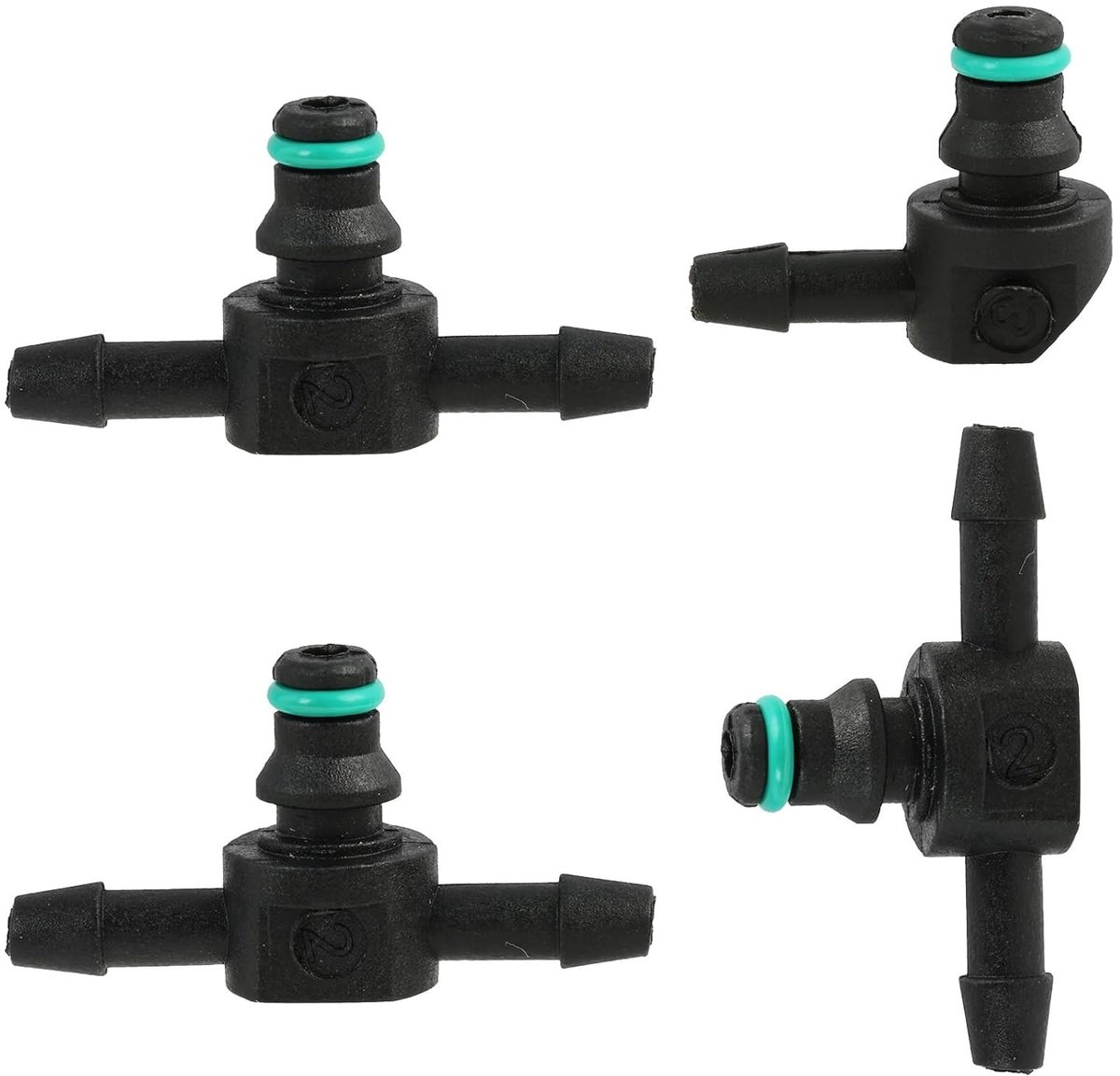 Return Nipples voor Common Rail Injectoren - 4 Stuks, 2- en 3-Weg Stekkers, Duurzaam Materiaal voor Pneumatiek en Brandstoftoepassingen