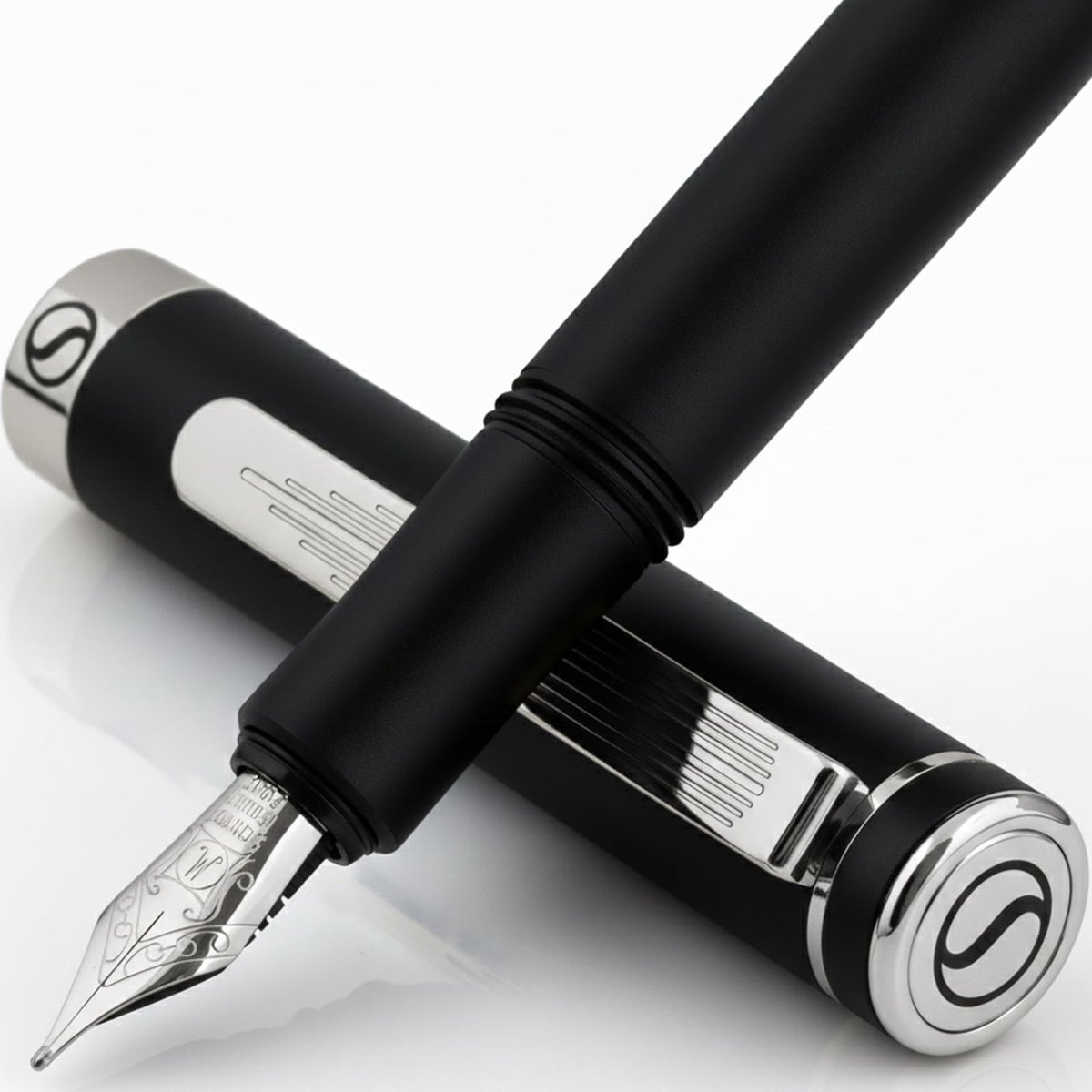 Luxe vulpen - Mat zwart met chroomafwerking