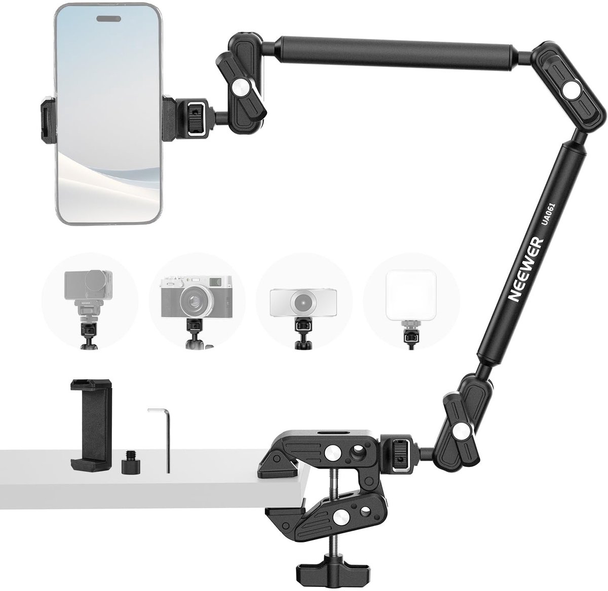 Magic Arm Microfoonhouder - 55 cm, Aluminium - Zwart