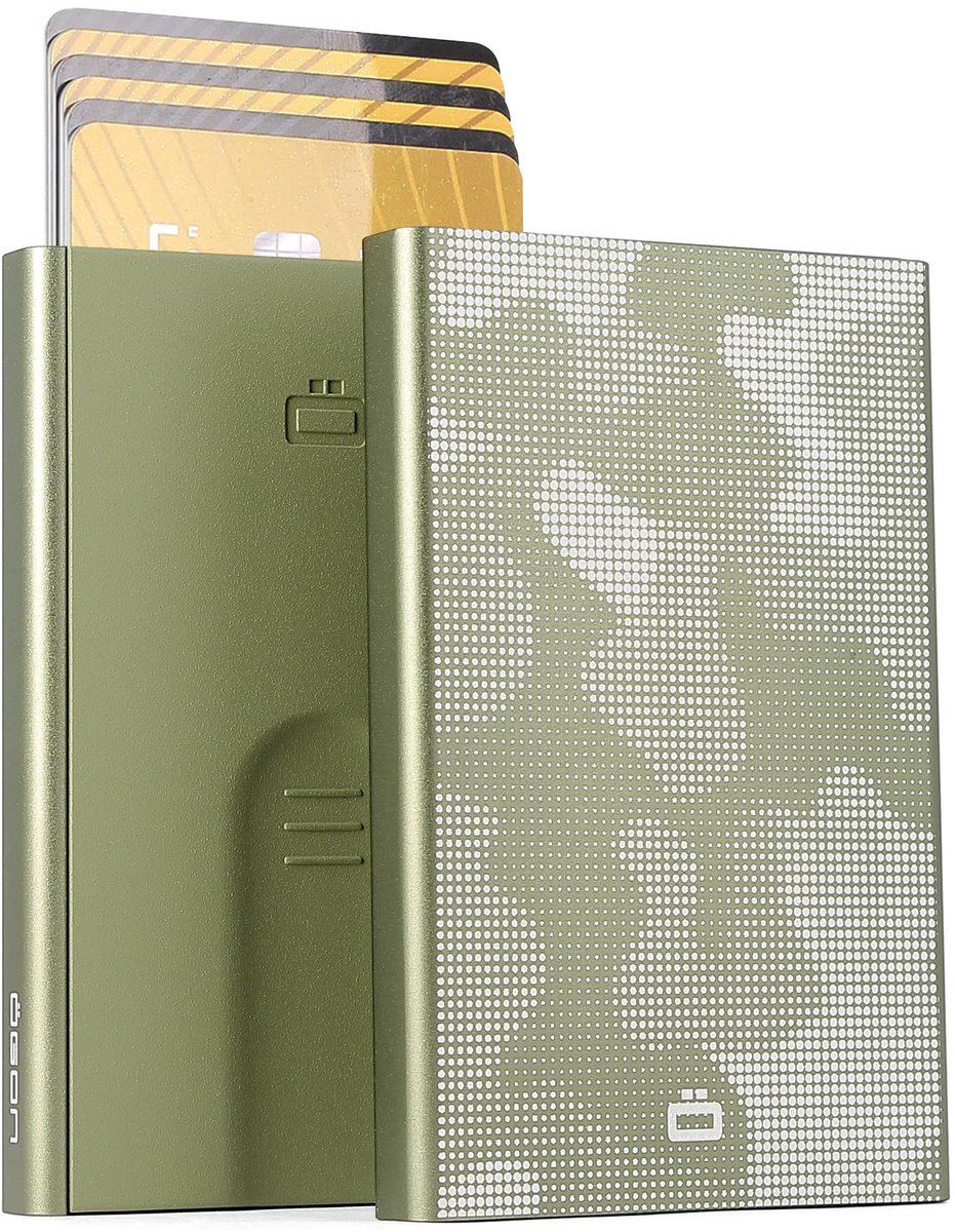 Aluminium Kaartenhouder met Bescherming - Slim Ontwerp voor 6 Kaarten - Camouflage