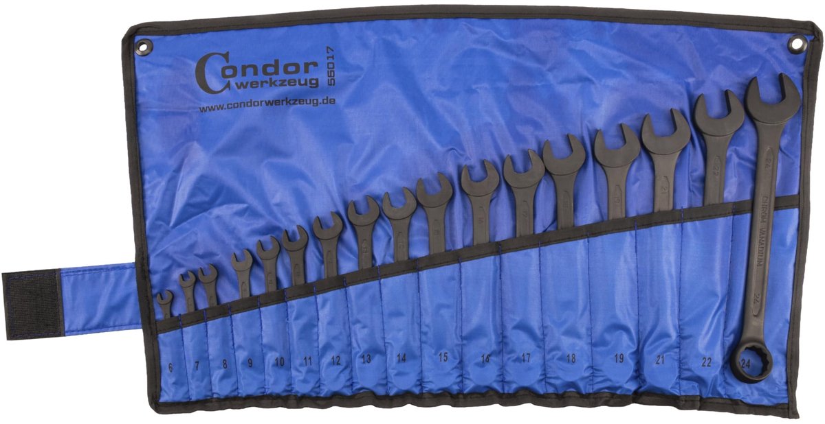 Ringsleutel Set - 17 Stuks - 6-24 mm - Chroom Vanadium Staal