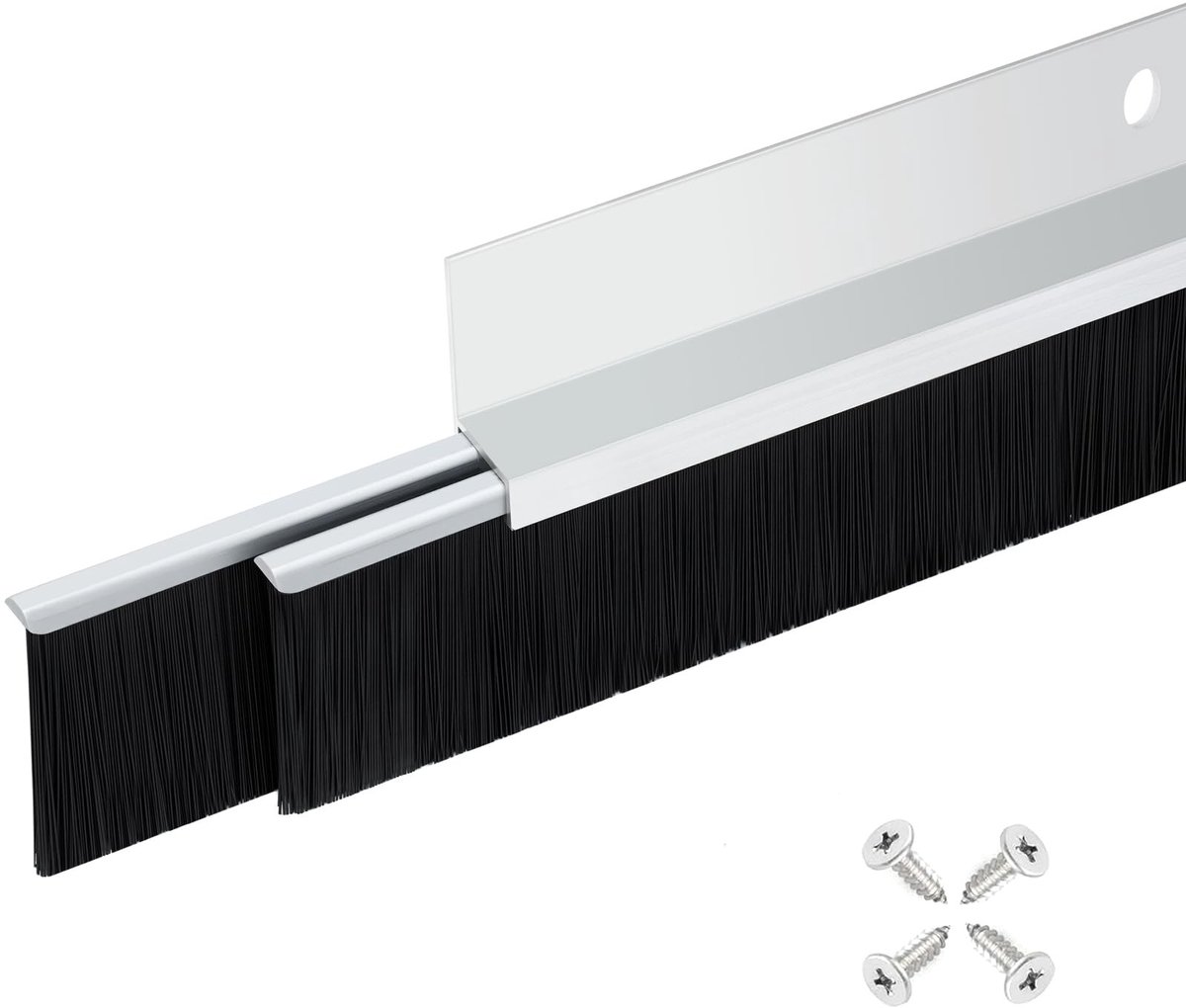 Set van 2 Deurafdichtingen - 53 mm x 880 mm - Anodized Aluminium
