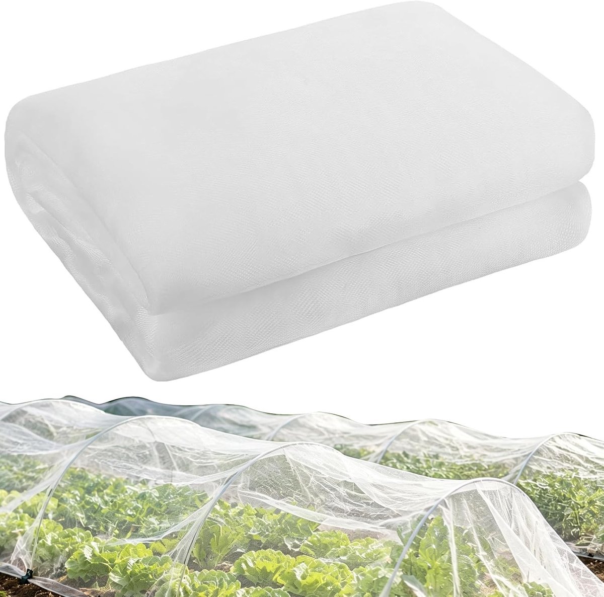 Insectennet 1,5 m x 5 m voor de tuin, fijnmazig, beschermt tegen insecten en plagen