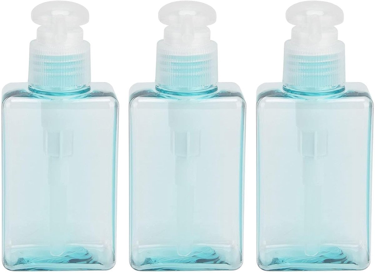 Set van 3 Lege Pompbottles voor Shampoo, Handzeep en Lichaamswas - 100ml Plastic Reizen Container voor Cosmetica en Lotion, Transparant