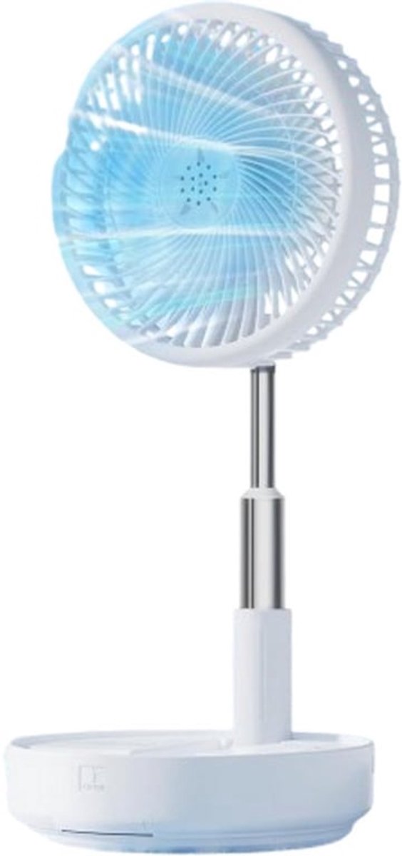 Ventilator - Kleine ventilator - Draagbare ventilator - Draagbare oscillerende ventilator met verstelbare hoogte - Met afstandsbediening - Opvouwbaar - 4 snelheden - Voor slaapkamer, kantoor, reizen - 7,7 inch - Wit