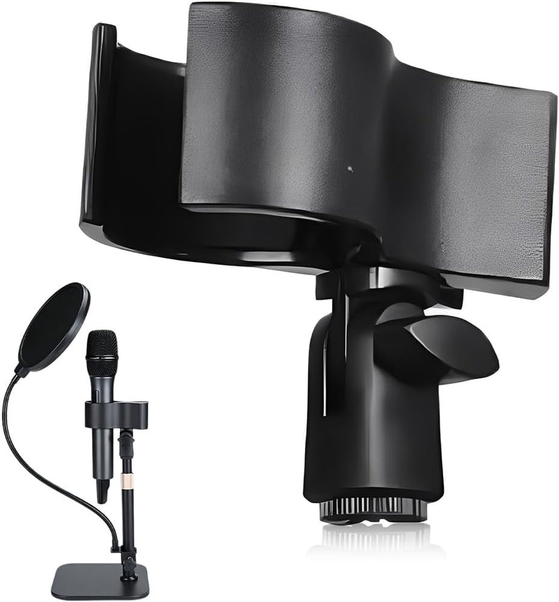 Verstelbare microfoonstandaard met klem, microfoonarm met 5/8 inch adapter voor opname en streaming, compacte tafelstand voor studio microfoons en podcasts
