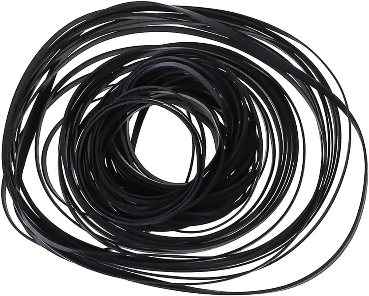 Diverse 100 Stuks Platte Rubberbanden van 2mm Breed voor Tape Machines en Opnameapparatuur