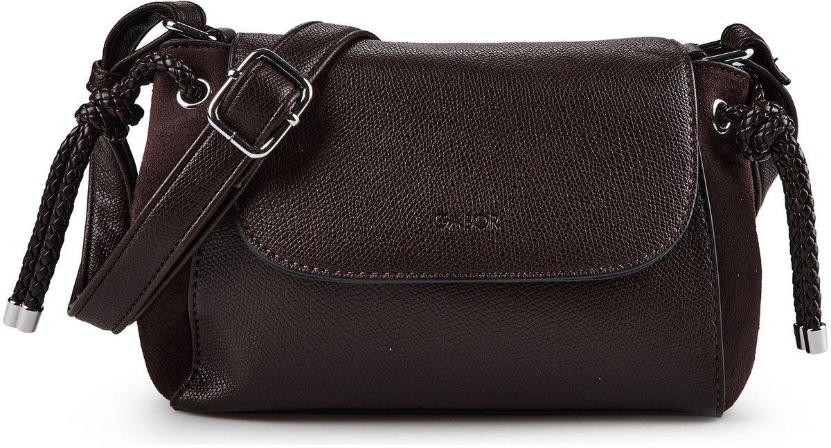 Gabor schoudertas Letitia Flap Bag Top Zip Dark Brown donkerbruin