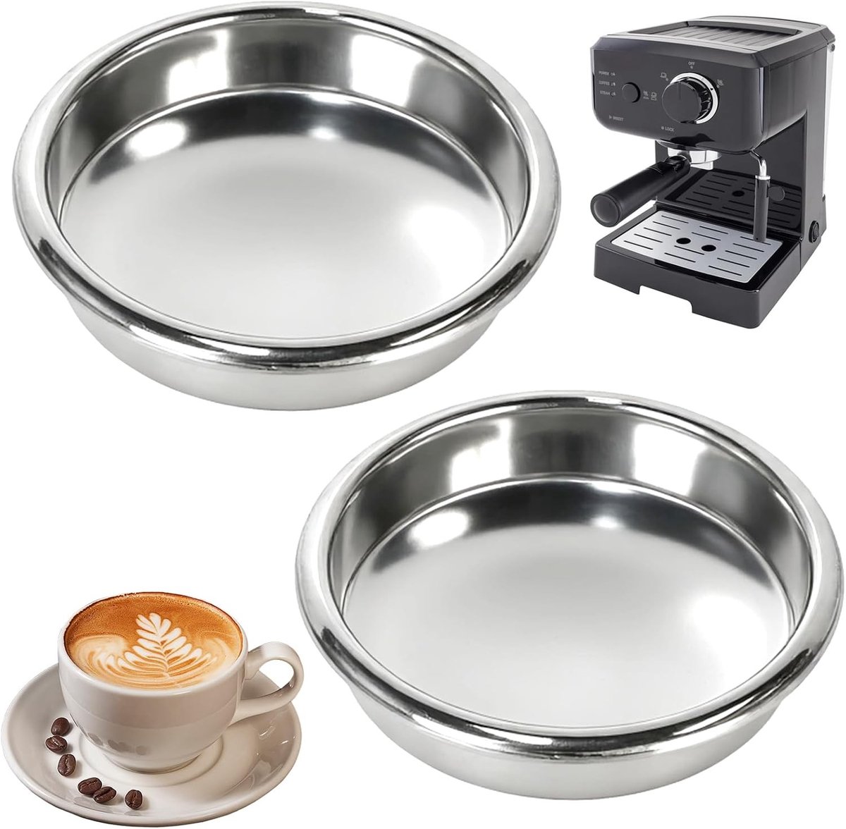 2 Stuks RVS Blind Strainer 58mm voor Backflush Filter, Espresso Machine Accessoires, Koffieliefhebbers, Vervangingsonderdelen, Koffiezetapparaat Accessoires