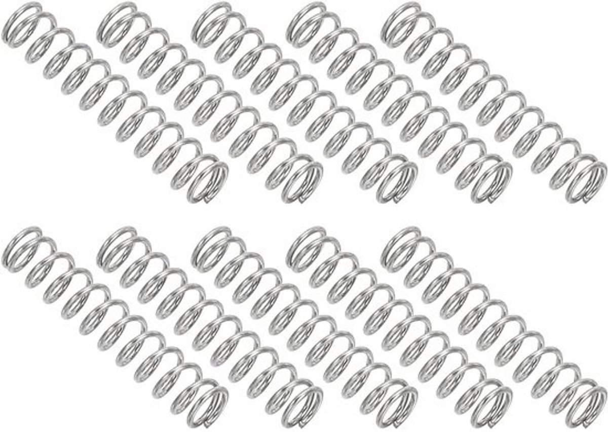 Drukveren RVS - Kleine veren - Reparaties uitvoeren - Hoge elasticiteit - 0.5x4x20mm - Zilver