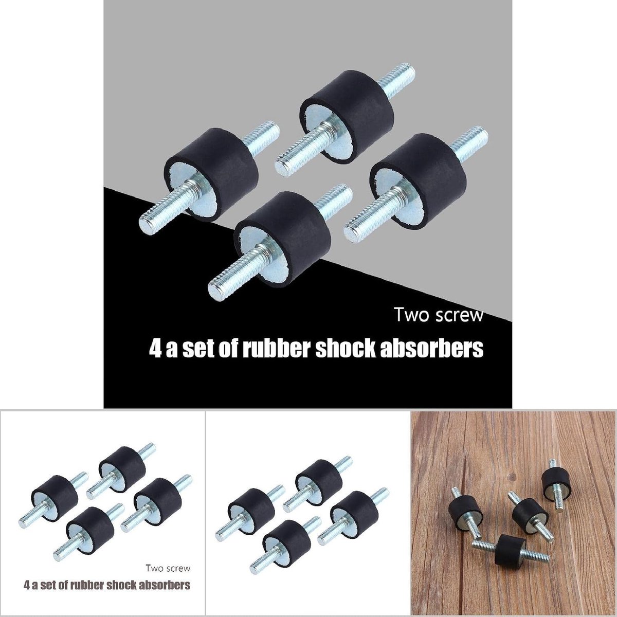 Rubber Buffers voor Anti-Vibratie en Schokabsorptie - Set van 4 Isolatie Dempers 20 x 15 mm voor Luchtcompressoren met Schroeven, Geluidsisolatie en Trillingsdemping