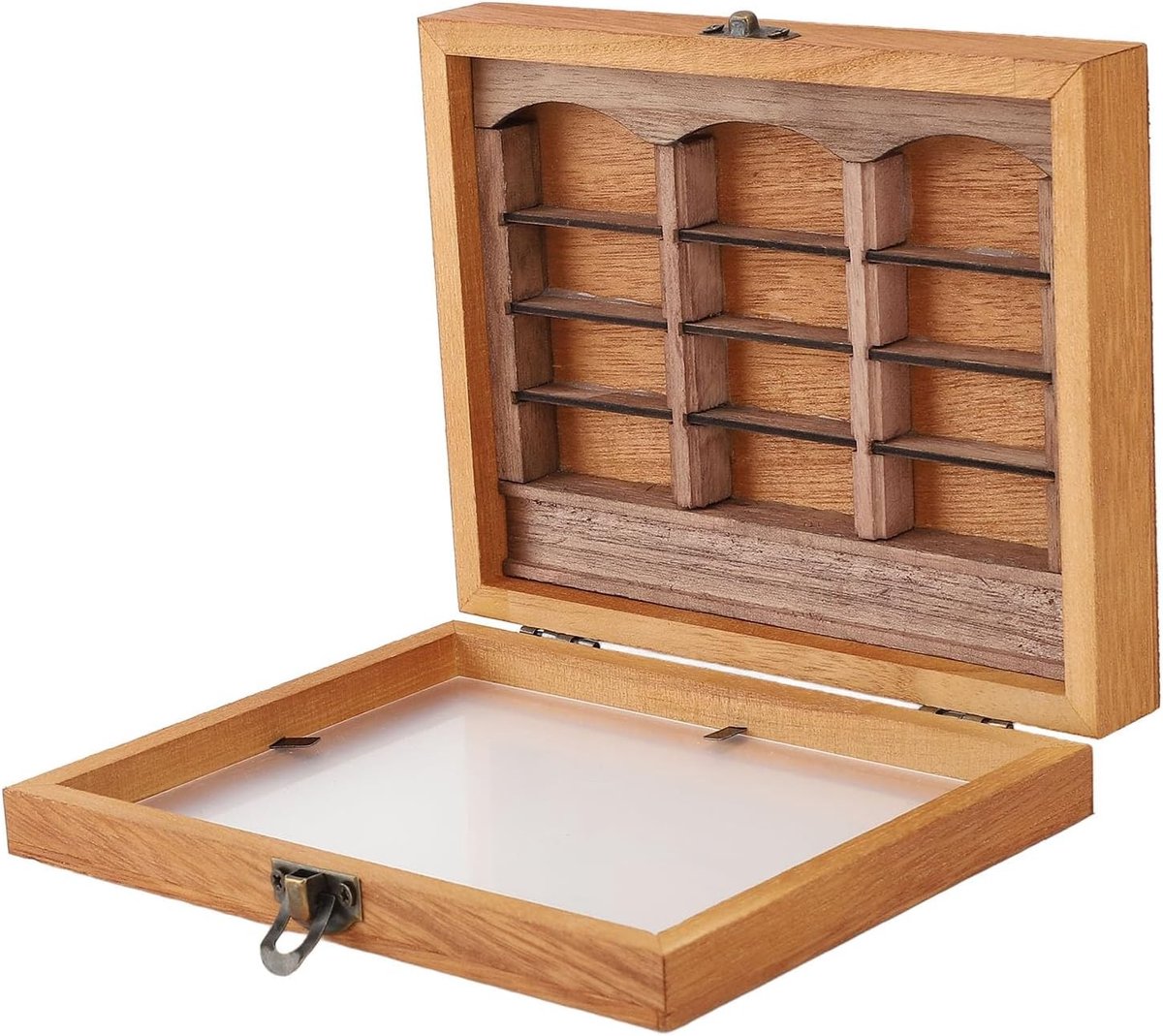 Decoratieve Mini Boekenplank Ornament met Displaykast - Stressverlichtend Boeken Shaker Speelgoed voor Woonkamer en Bureau Decoratie met Mini Boeken en Boekenplank
