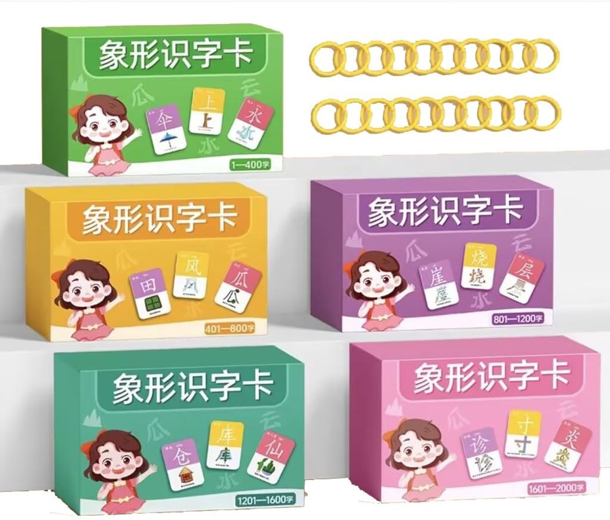 Chinese Karakterkaarten - Leerkaarten Mandarijn met Pinyin