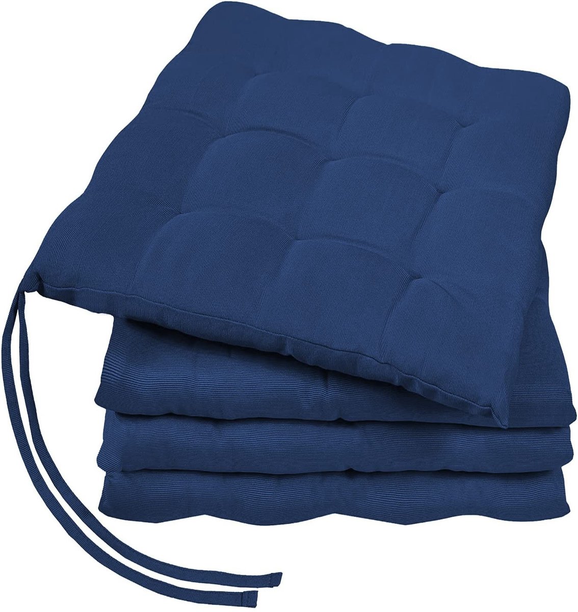 Set van 4 Zachte Zitkussens - Navyblauw 40x40 cm