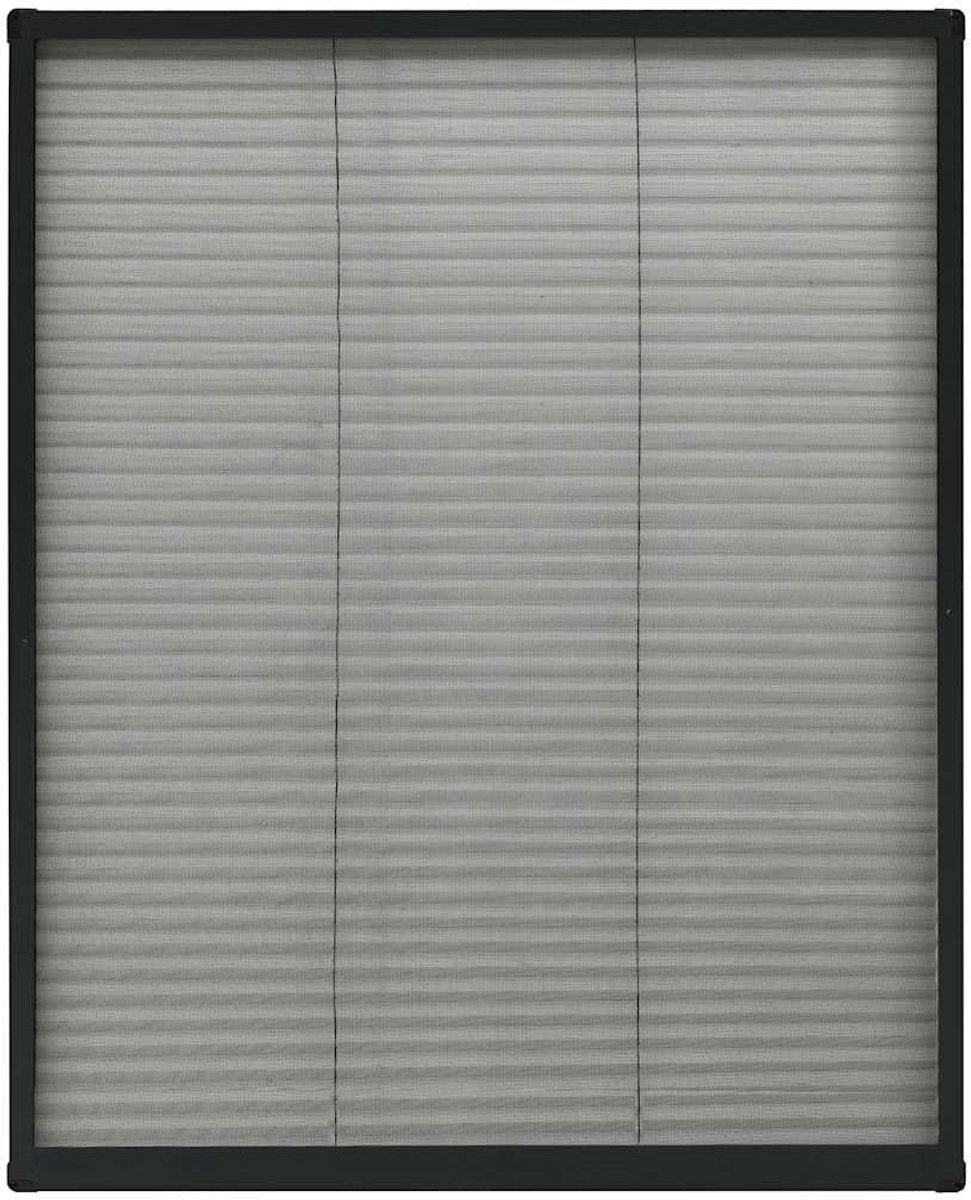 Insectenwerend Plissé Raam - Aluminium Antraciet 80x100cm