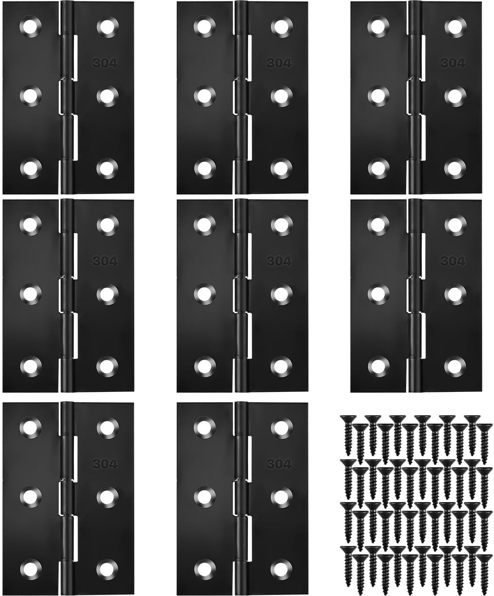 Scharnieren 7.5 cm - Zwart - Voor Meubels - 8 Stuks