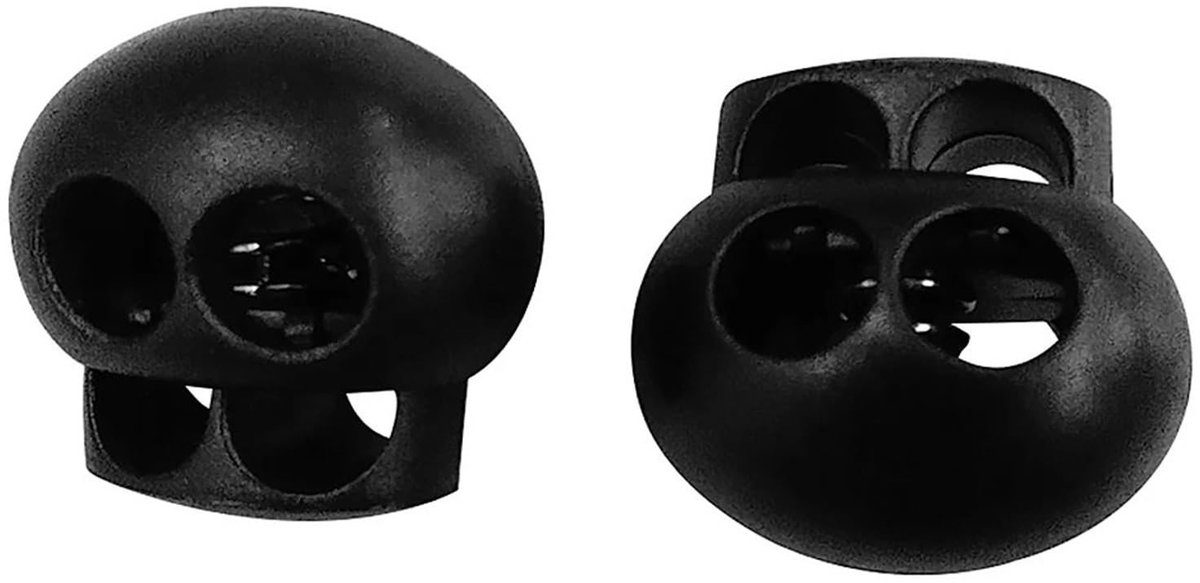 Koord Sloten - 100 stuks - Plastic Touw Lock - Zwart