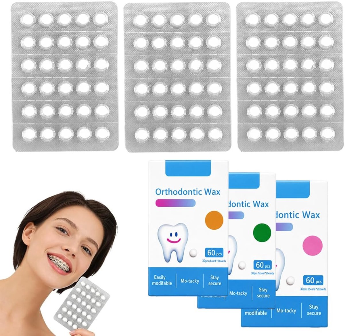 Orthodontische Was - 3 Doosjes met 90 Stuks - Verzacht Irritaties
