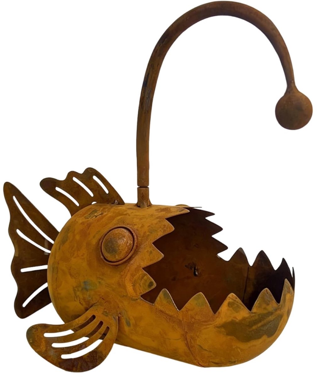 Metalen vissen lantaarn - Decoratieve pot