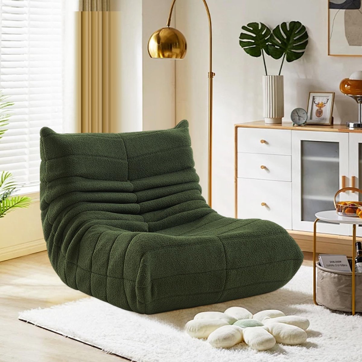 Vloerkussen met rugleuning - Japans ontwerp - Groen