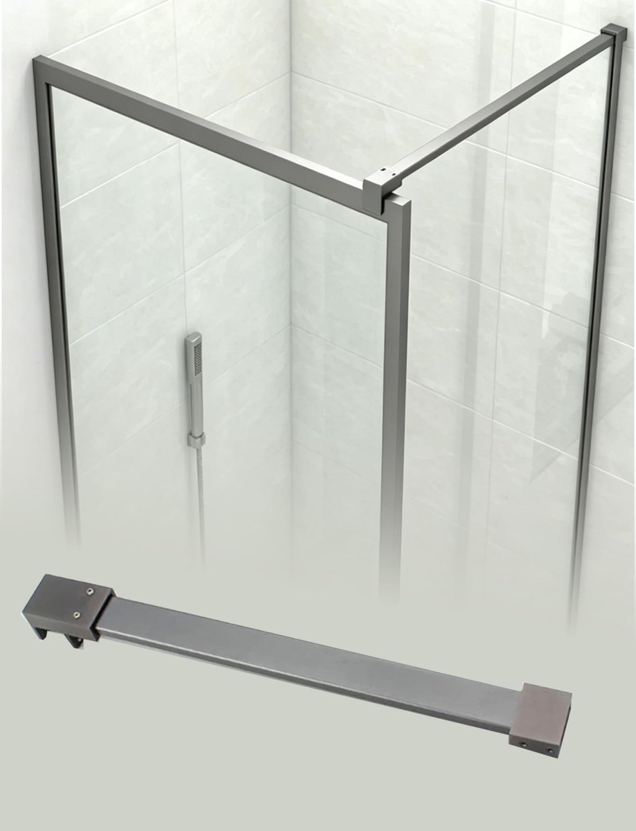 Verstelbare Douche Glas Ondersteuning Bar - Roestvrij staal - 75 inch