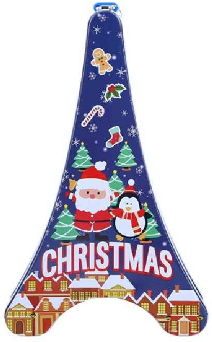 Spaarpot - Kerstboomvorm - 16 x 8 x 26 cm - Marineblauw
