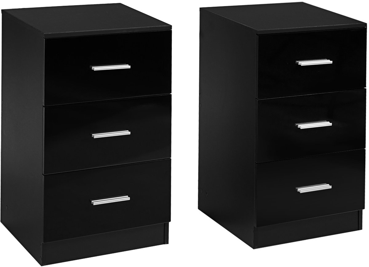 SureDeal® - Bureaukast - Nachtkastjes - Laden Kantoorkasten Zwart - 37,1x34,2x66,5 cm - Zwart